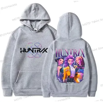 Dámské tričko KPop Demon Hunters (Lovkyně démonů) KPop Demon Hunters - family mikina (vel. 110-4XL) Barva: Šedá, Velikost: Dětská 110