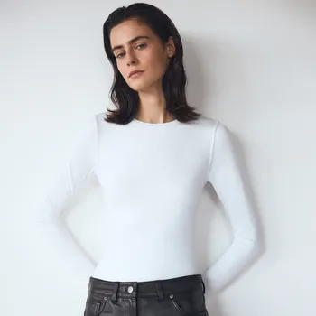 Dámské tričko Reserved - Hladký dlouhý rukáv - bílá - 3379P-00X - 3379P-00X-XS-2