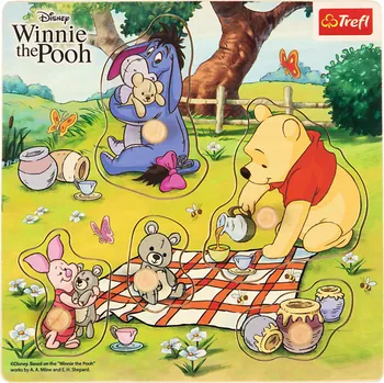 Puzzle TREFL Dřevěná vkládačka Medvídek Pú