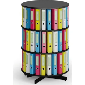 Prodejní regál Corping Otočný regál na šanony, 3 patra, černý