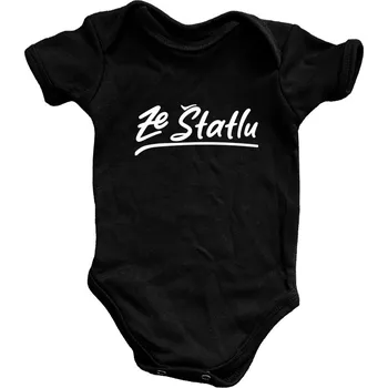 Kojenecký body Kojenecké body - Ze Štatlu bílý potisk Černá 68