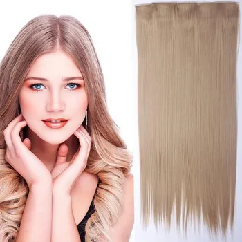 Příčesek Clip in vlasy - 60 cm dlouhý pás vlasů - odstín - 18 (středně plavá)