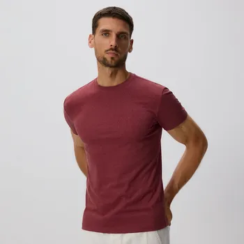 Pánské oblečení Reserved - Tričko slim fit - hnědá - 477EX-88M - 477EX-88M-L