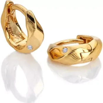 Oblečení a móda Pozlacené stříbrné náušnice HD x Golden Edit Huggie DE852