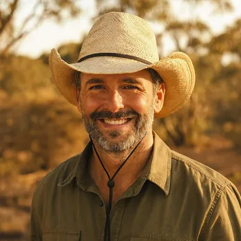 Klobouk Cattleman – slaměný farmářský klobouk SCIPPIS s podbradníkem Velikost: 59 cm (L)