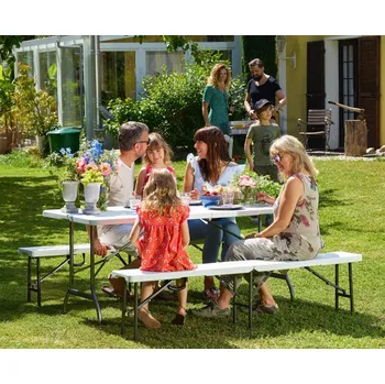 Zahradní lavice Zahradní kempinková lavice 2 ks Dekorhome