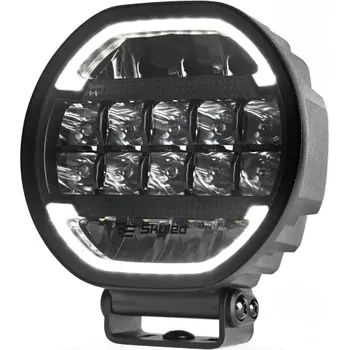 LED přídavný reflektor Skyled Scallop 7x 7", s dynamickým pozičním světlem, 10-32V, 90W, ECE R10/R148/R149