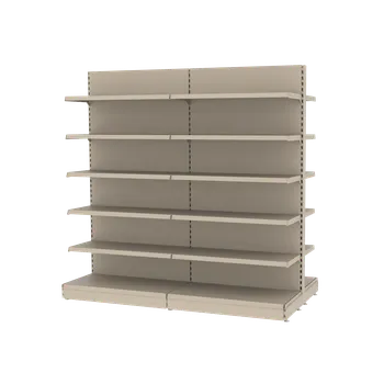 Prodejní regál Mago Oboustranný prodejní regál - V-210cm L-203 cm (modul základní) - bílá RAL 9001 bílá krémová