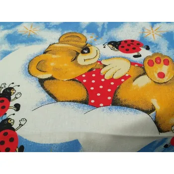 HANA 120 (210489-7-1 Medvídek modrý)-142cm / METRÁŽ NA MÍRU