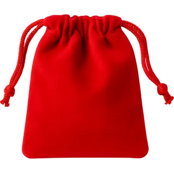 Dárková taška Darčekové zamatové vrecúško - Červená/9x12cm