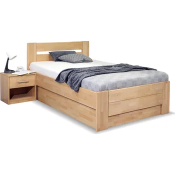 Postel Zvýšená postel s úložným prostorem Trinity, masiv buk, 120x200