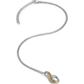 Náhrdelník Pozlacený stříbrný náhrdelník Hot Diamonds Teardrop DP1094