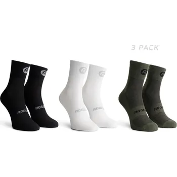 Pánské ponožky Coolmaxové ponožky Rogelli CORE COMBI 3 páry v balení, černé-bílé-khaki 44-47