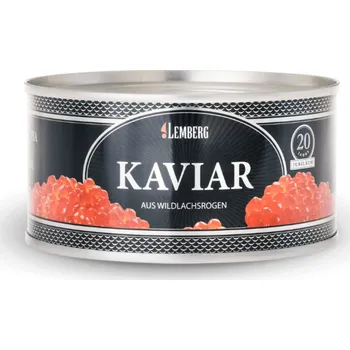 konzervovaná ryba Kaviár z lososa Gorbuša "Platinum", 300g - Lemberg