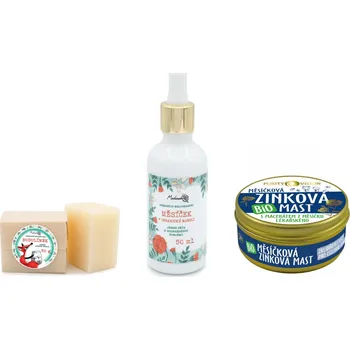 Pleťový krém BIO Sada pro citlivou pleť – měsíčkový olej, zinková mast a ovesné mýdlo