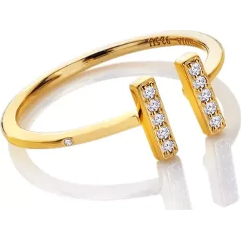 Prsten Pozlacený stříbrný prsten HD x Golden Edit T-Bar DR302