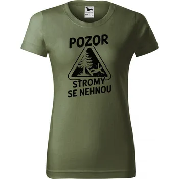 Pánské tričko Pozor, stromy se nehnou, černý potisk - Dámské tričko Basic - Nejoblíbenějí - M