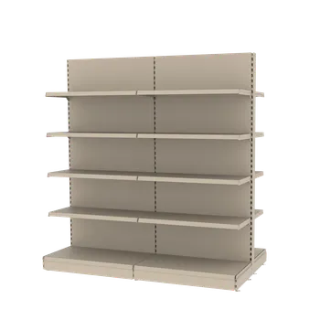 Prodejní regál Mago Oboustranný prodejní regál - V-170 cm L-203 cm (modul základní) - bílá RAL 9001 bílá krémová