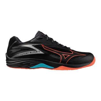 Pánská sálová obuv MIZUNO Thunder Blade Z Black/Neon Flame/Peacock Blue 11 UK - 11 UK - 46 EUR - 30 cm