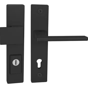 Dveřní kování TI - FORTE PLUS 3214/JUNIOR 4140 - SH PZ PLUS s otvorem pro vložku, 72 mm, 104 - 110 mm, klika/klika BS - Černá matná (153)