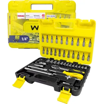 Gola sada WMC TOOLS Sada nářadí 46 ks 1/4" bity a nástrčné hlavice v kufříku