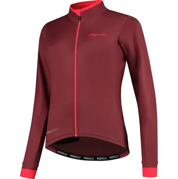 balanční kolečko Hřejivý dámský cyklodres Rogelli ESSENTIAL DWR s dlouhým rukávem, vínovo-korálový XL