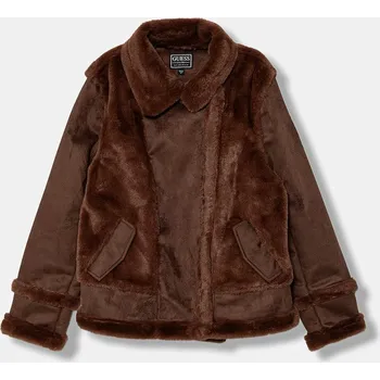 Dětská bunda Guess hnědá barva, J5BL07 WCFX0 J5BL07.WCFX0.9BYA 89X, vel. 125-135
