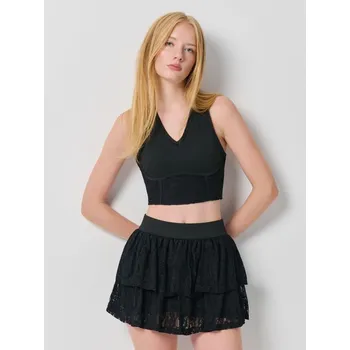 Dámská móda Halenka s&nbsp;krajkovým dílem - XS - House - černá - 538GX-99X