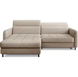 Béžová žinylková rozkládací/s úložným prostorem rohová pohovka (levý roh/s lenoškou) Gomsi – ELTAP ID_1819606