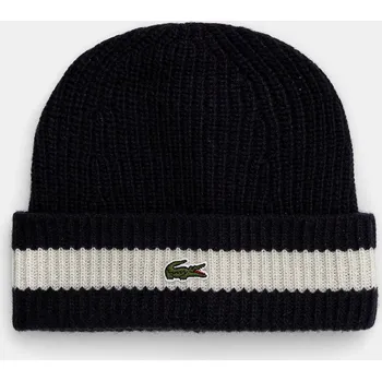 Čepice Vlněná čepice Lacoste tmavomodrá barva, z tenké pleteniny RB9883 59X, vel. ONE SIZE