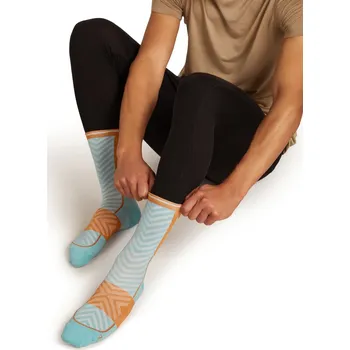 Pánské běžecké merino ponožky ICEBREAKER Mens Run+ Ultralight Crew, Hydro/Trail velikost: 39-41,5 (S)