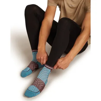 Pánské ponožky Pánské běžecké merino ponožky ICEBREAKER Mens Run+ Ultralight Mini, Topaz/Java velikost: 39-41,5 (S)