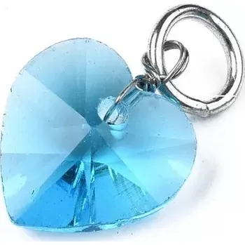 Korálek Přívěsek SRDÍČKO broušený krystal modrý