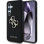Guess PU Grained 4G Metal Logo Zadní Kryt pro Samsung Galaxy S25+ Black