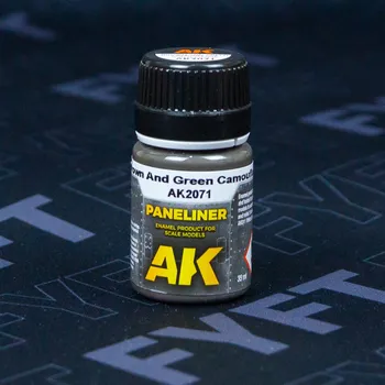 Modelářská barva Weathering AIR Paneliner for brown and green camouflage AK2071 - 35ml (AK)