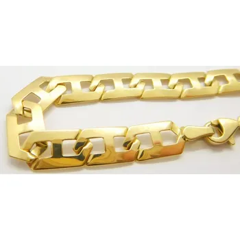 Náramek KLENOTY BUDÍN Pánský mohutný zlatý gravírovaný náramek ze žlutého zlata 585/4,22gr 20cm HK7126 Zlatá 200 mm