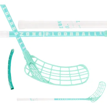 Florbalová hůl ZONE Stick Zuper Air JR 35 White/Ice Mint 75 cm L - 75 (86) cm/Levá ruka dole