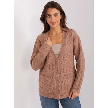 Dámský svetr AT Moda 186748 světle hnědý uni