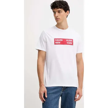 Pánské tričko Bavlněné tričko Calvin Klein Jeans LV04RD816G bílá 00X, vel. XS