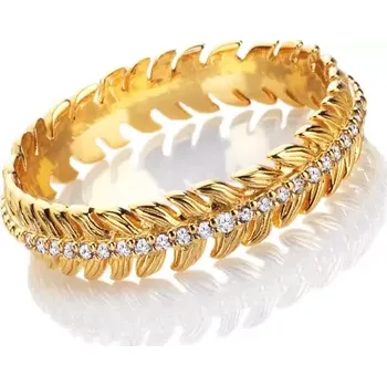 Prsten Pozlacený stříbrný prsten HD x Golden Edit Selene DR303 Obvod 56 mm