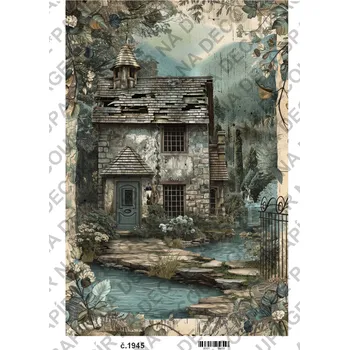 Umělecký papír Rýžový a soft papír na decoupage - Vintage příroda - KB01945 Materiál: Soft, Rozměr: A4