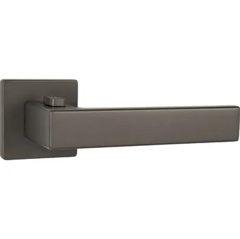 Dveřní kování TI - SQUARE - HR 4275Q 7S s uzamykáním 46 - 53 mm, bez spodní rozety, klika/klika s uzamykáním pravá T - Titan (141)