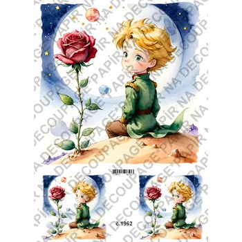 Umělecký papír Rýžový a soft papír na decoupage - Malý Princ - KB01962 Materiál: Soft, Rozměr: A4