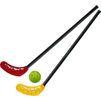 Florbalová hůl Floorbalová sada 2x hůl plastová 95cm + míček