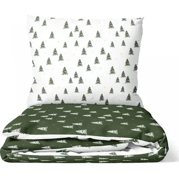 Povlečení DARRÉ Vánoční stromečky - duo bílé 140 x 200 cm