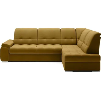 Pohovka Žlutá sametová rozkládací/s úložným prostorem rohová pohovka (pravý roh/do L) Sado – ELTAP ID_1819584