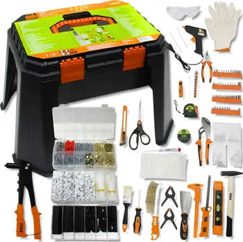 Sada nářadí ISMA velká univerzální sada nářadí v kufru se stoličkou, 1500 dílů