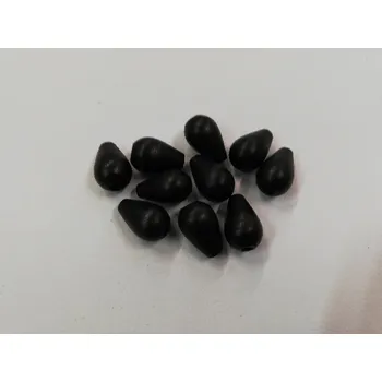 Dětské navlékací korálky Dřevěné korálky - slza černá - 12x8mm - 10ks