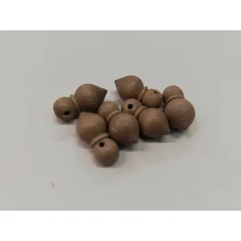 Dětské navlékací korálky Dřevěné korálky - špička šedohnědá - 10x8mm - 6ks