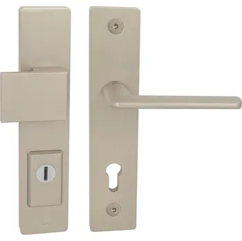 Dveřní kování TI - FORTE PLUS 3214/ELIPTICA 3098 - SH PZ PLUS s otvorem pro vložku, 90 mm, 104 - 110 mm, madlo/klika pravá NP - Nikl perla (142)